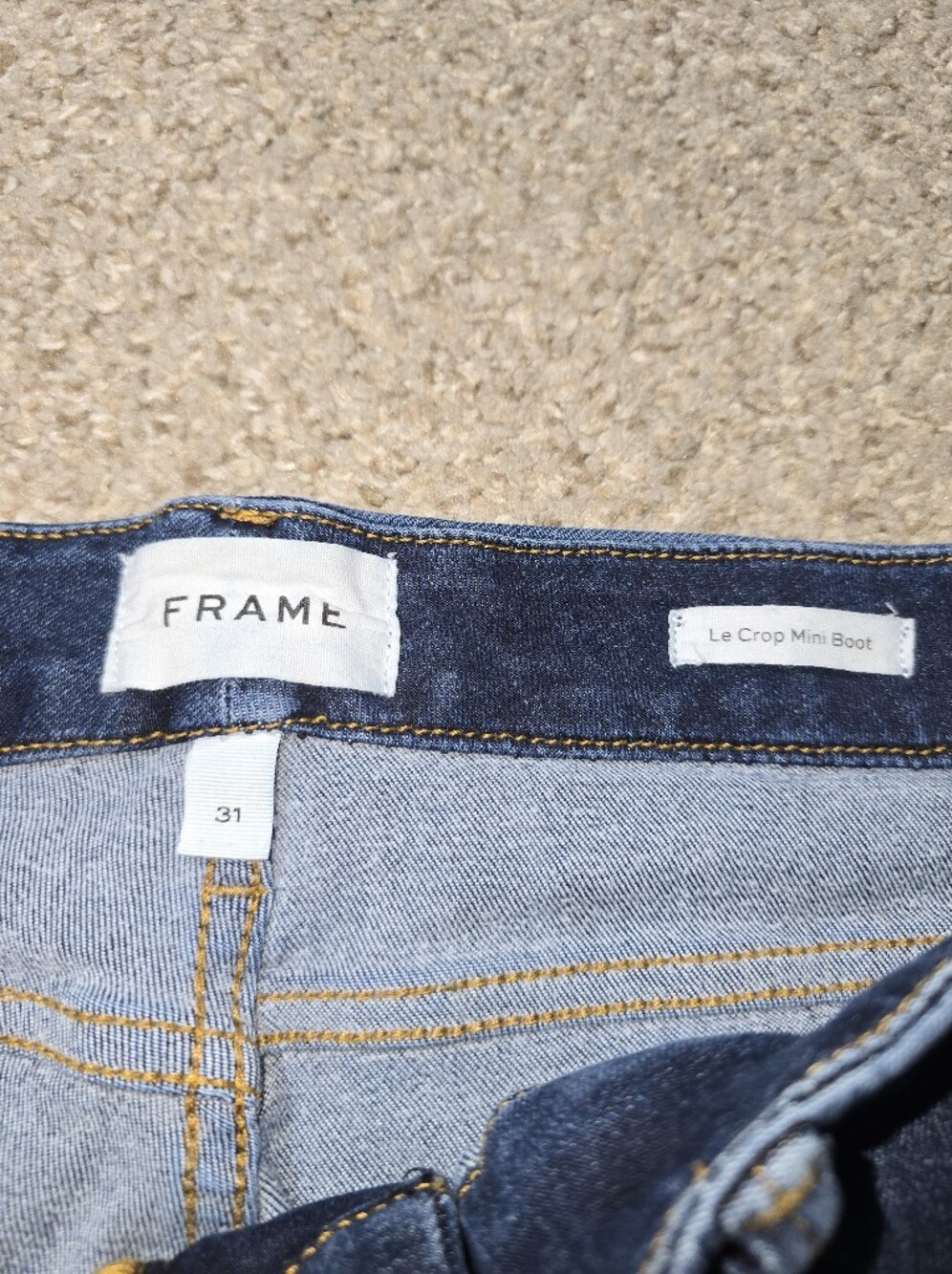 Frame Denim Dark Blue Cropped Mini Boot Jeans Size 31 - Picture 4 of 7